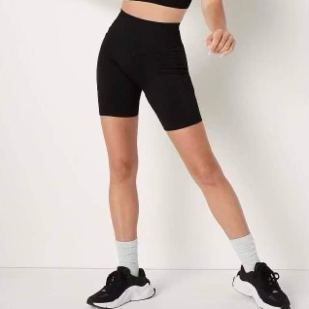 Victorias Secret Victoria Sport Sheer Black Mesh Two Layer Bike Shorts Small